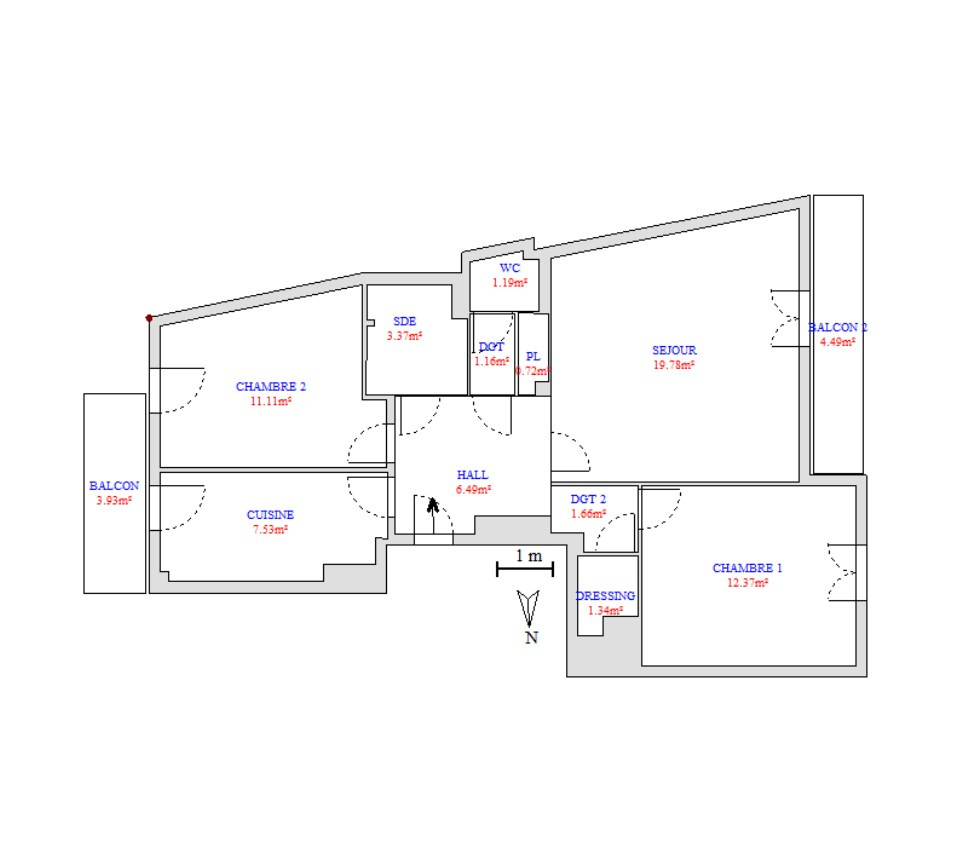 Appartement en Vente à Marseille / 3 pièces 67m2